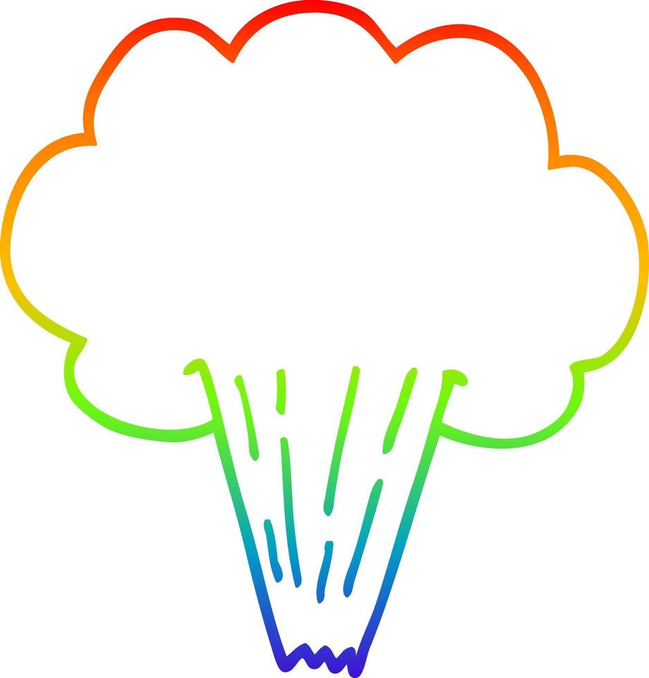 arc en ciel gradient ligne dessin dessin animé nuage sifflant vecteur