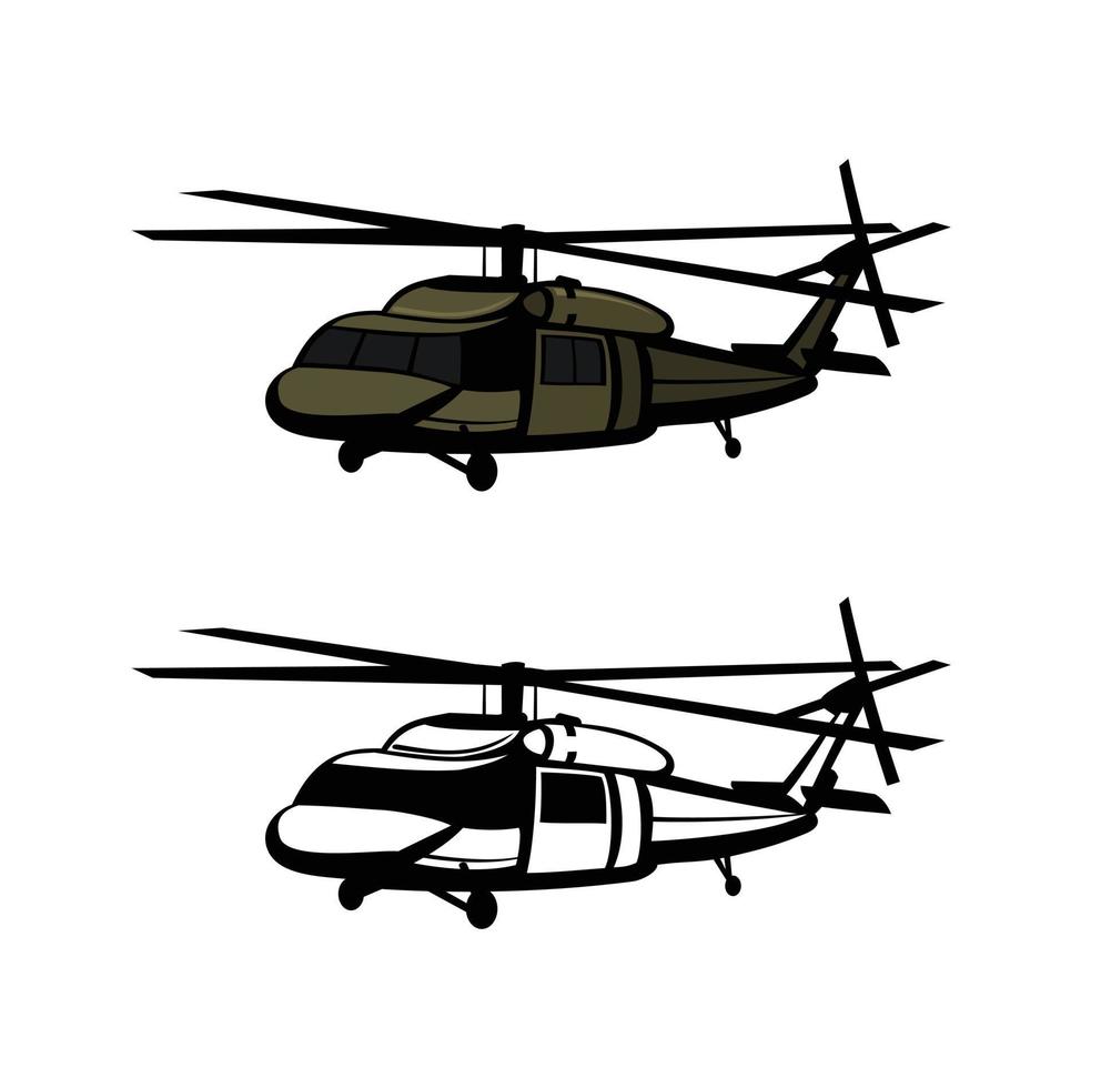illustration de conception d'hélicoptère militaire vecteur
