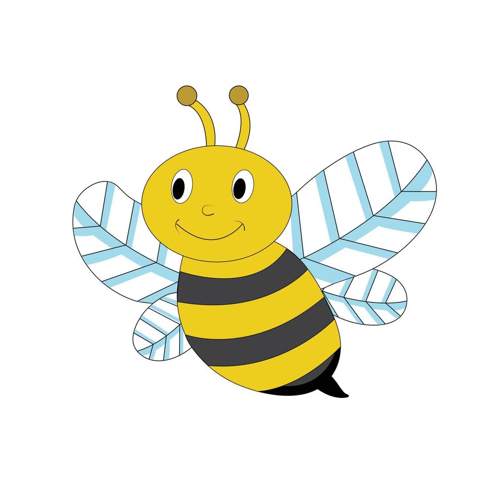 drôle dessin animé illustration abeille jaune bébé abeille clipart vecteur