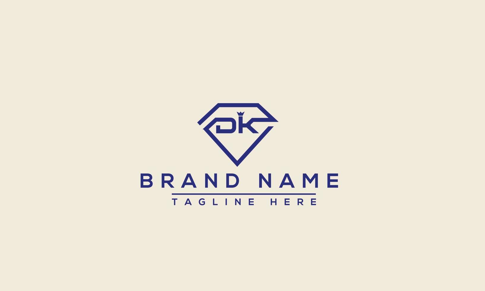 modèle de conception de logo dk élément de marque graphique vectoriel. vecteur