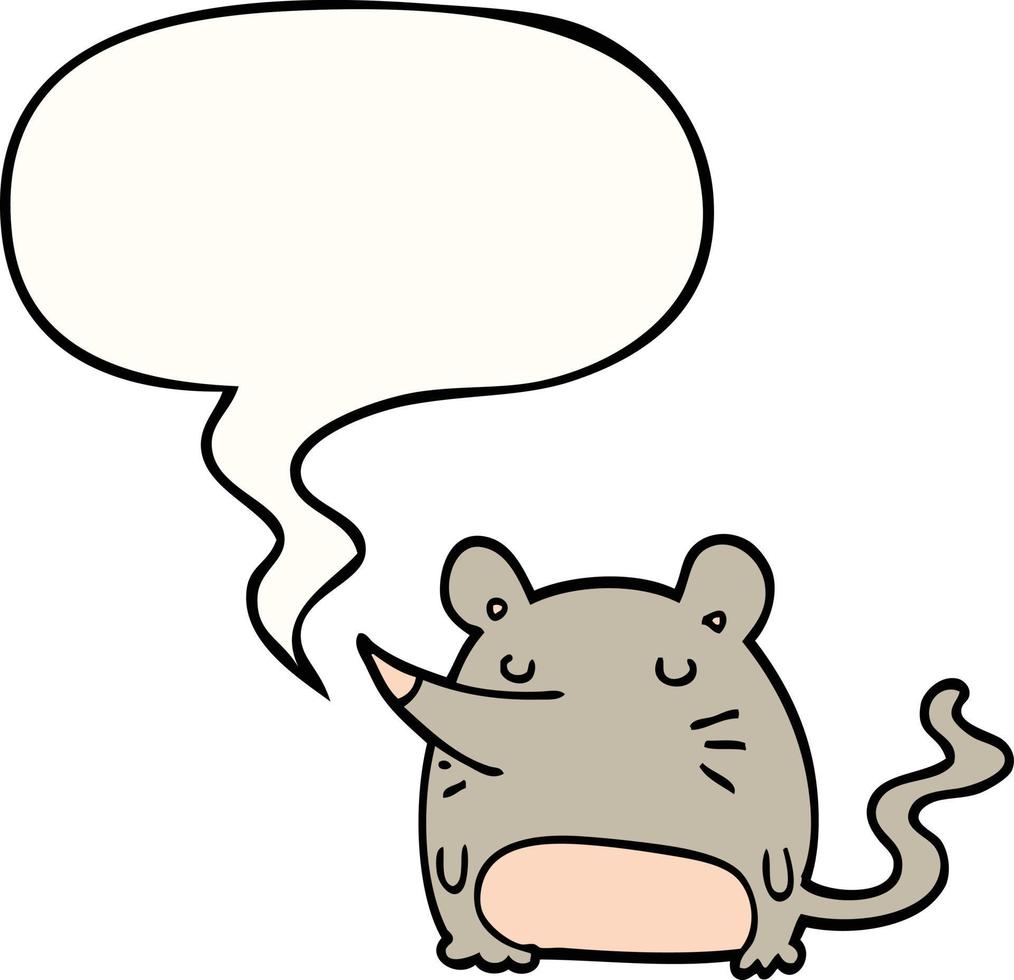 souris de dessin animé et bulle de dialogue vecteur