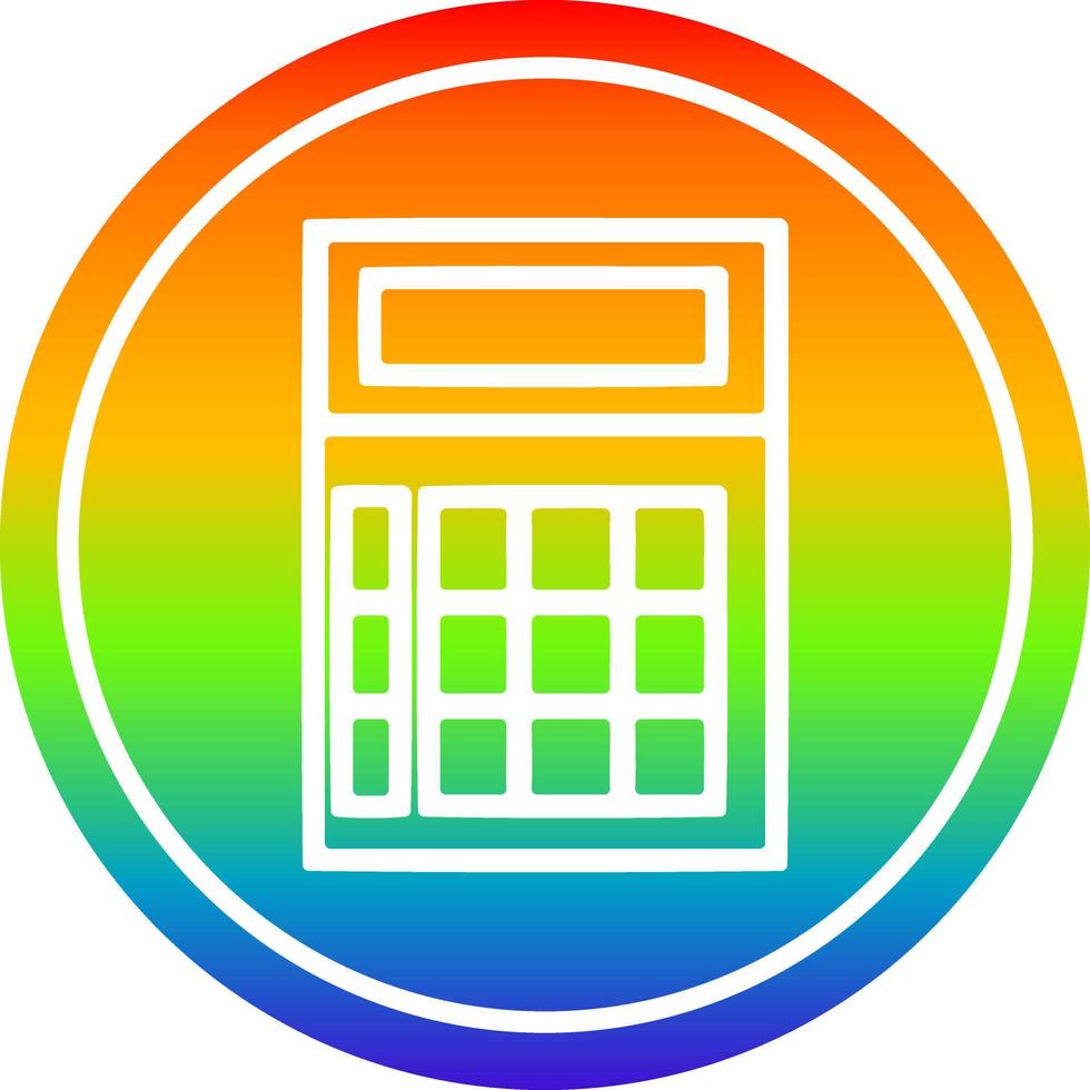 calculatrice mathématique circulaire dans le spectre arc-en-ciel vecteur