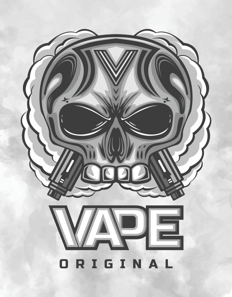 logo de la communauté des amateurs de vape en forme de tête extraterrestre de classe supérieure vecteur