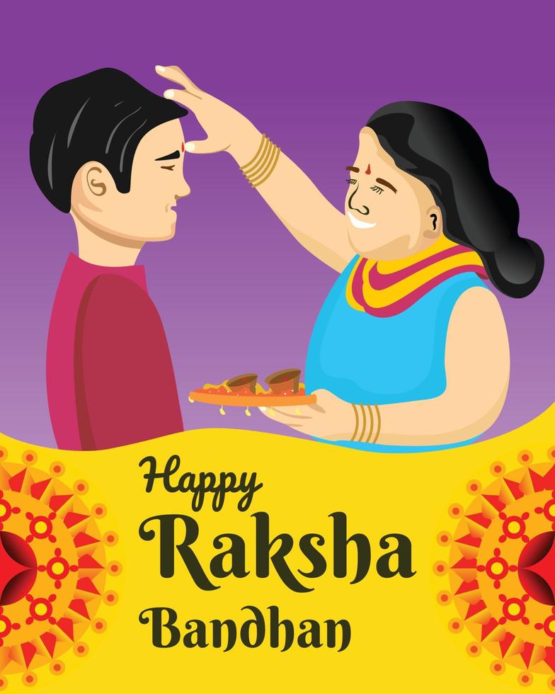 post raksha bandhan square affiches et publicités sur les réseaux sociaux vecteur