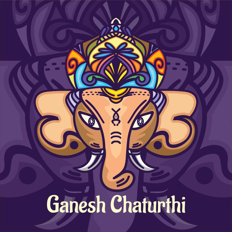 illustration de ganesha de concept plat de couleur vive vecteur