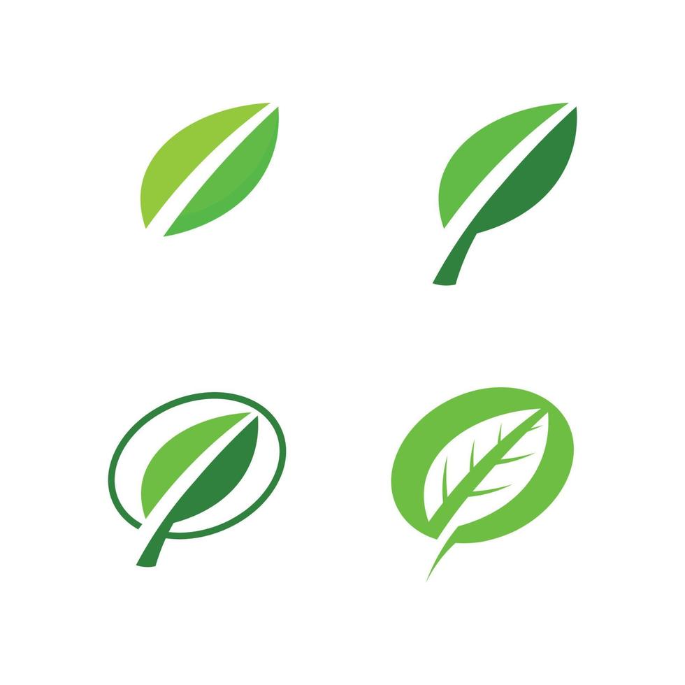 vecteur de feuille d & # 39; arbre et concept convivial de conception de logo vert