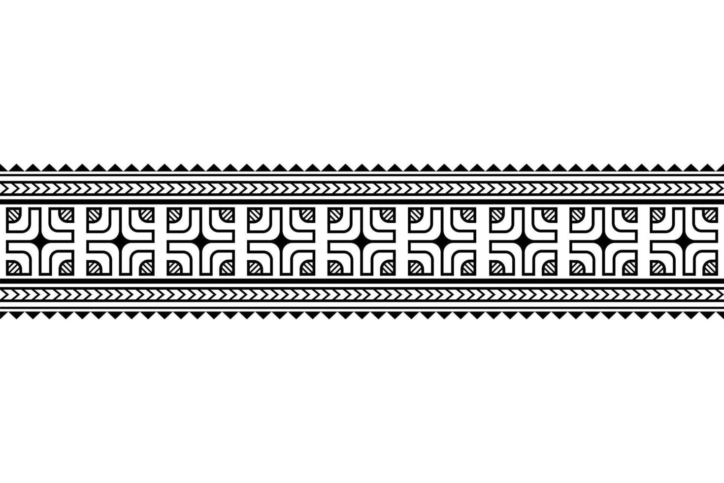 bracelet de tatouage polynésien maori. vecteur de modèle sans couture de manche tribal.