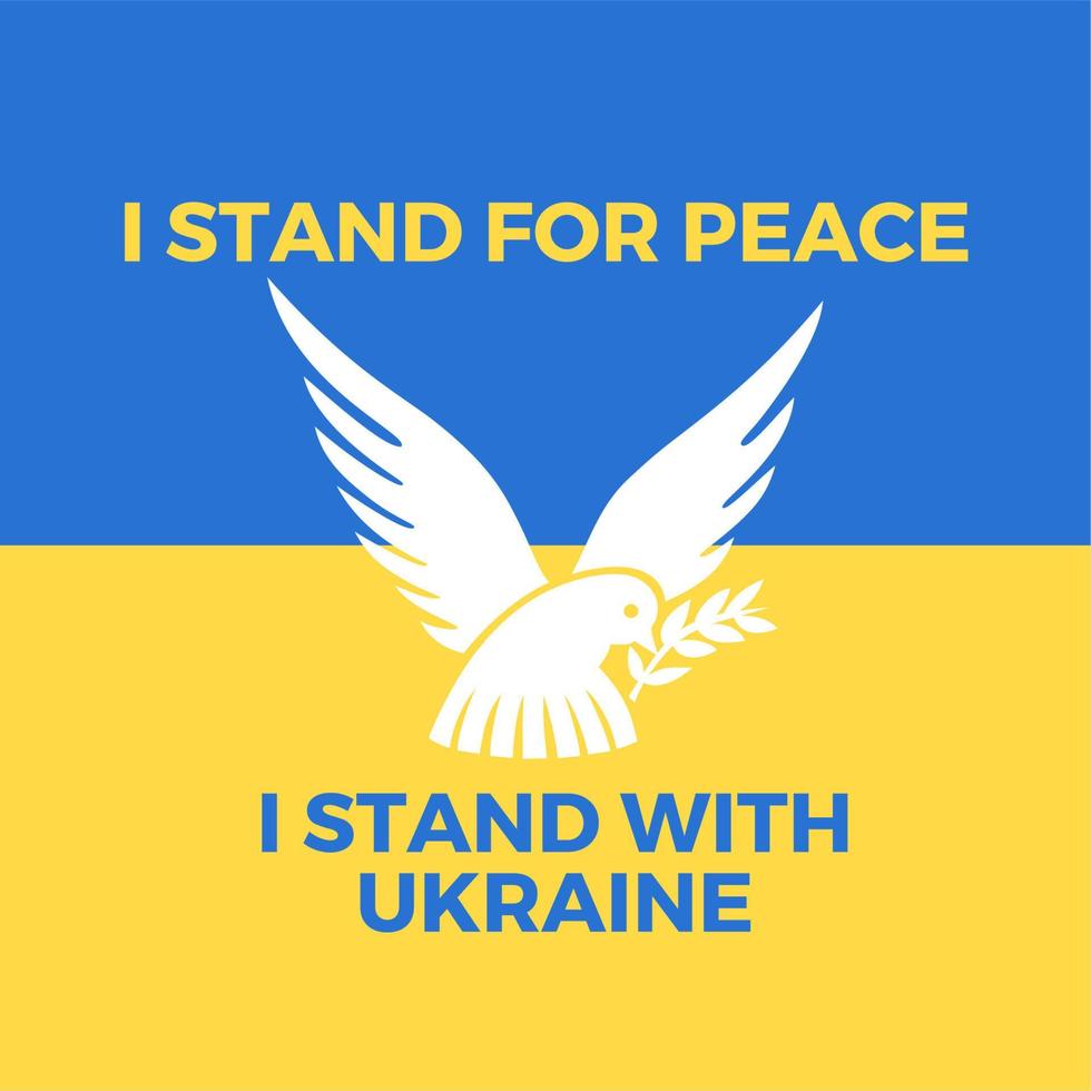 arrêter la guerre pour l'arrière-plan du concept de l'ukraine, le drapeau de l'ukraine forme d'amour priant l'illustration vectorielle du concept. priez pour la paix en ukraine. sauver l'ukraine de la russie. vecteur