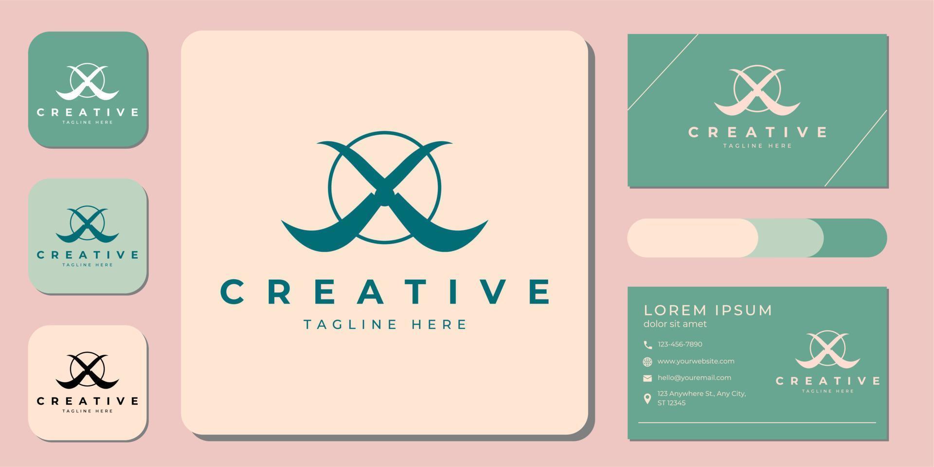 lettre x logotype coloré avec technologie de ligne moderne et concept de connexion numérique pour votre identité d'entreprise et votre carte de visite vecteur