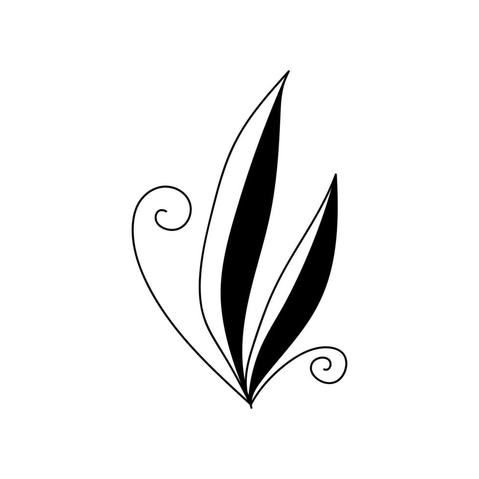 illustration d'une fleur, silhouette d'une brindille avec des fleurs et des feuilles. illustration vectorielle. imprimé floral vecteur