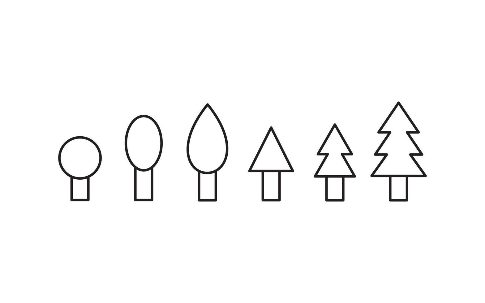 ligne d'icône d'arbre vecteur