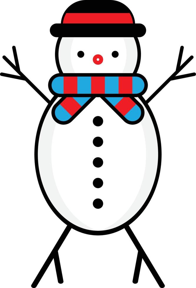 illustration vectorielle de noël bonhomme de neige hiver vecteur