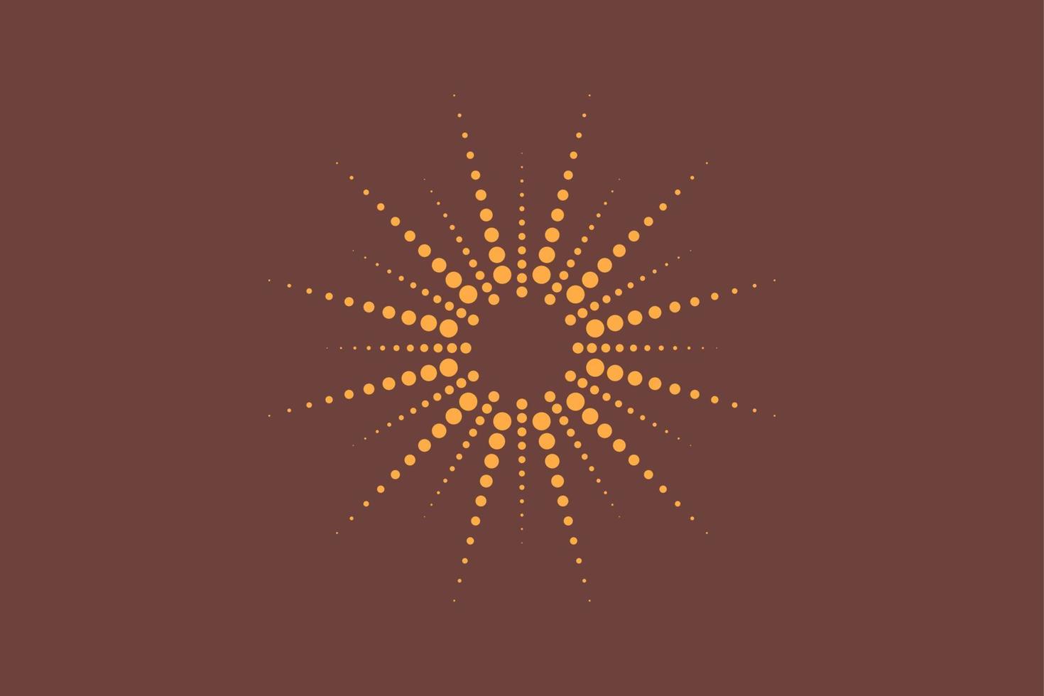 rayons de soleil en pointillés. arrière-plan sunburst vintage, création de logo, effet de demi-teinte, illustration vectorielle isolée vecteur