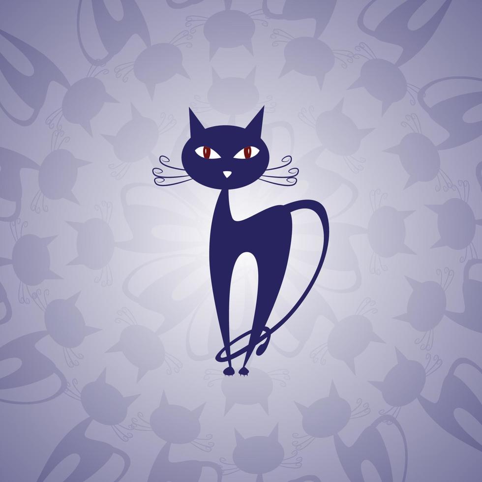 illustration vectorielle premium chat stylisé vecteur