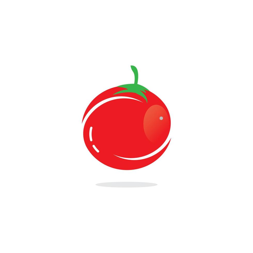 modèle de conception de logo de tomate vecteur