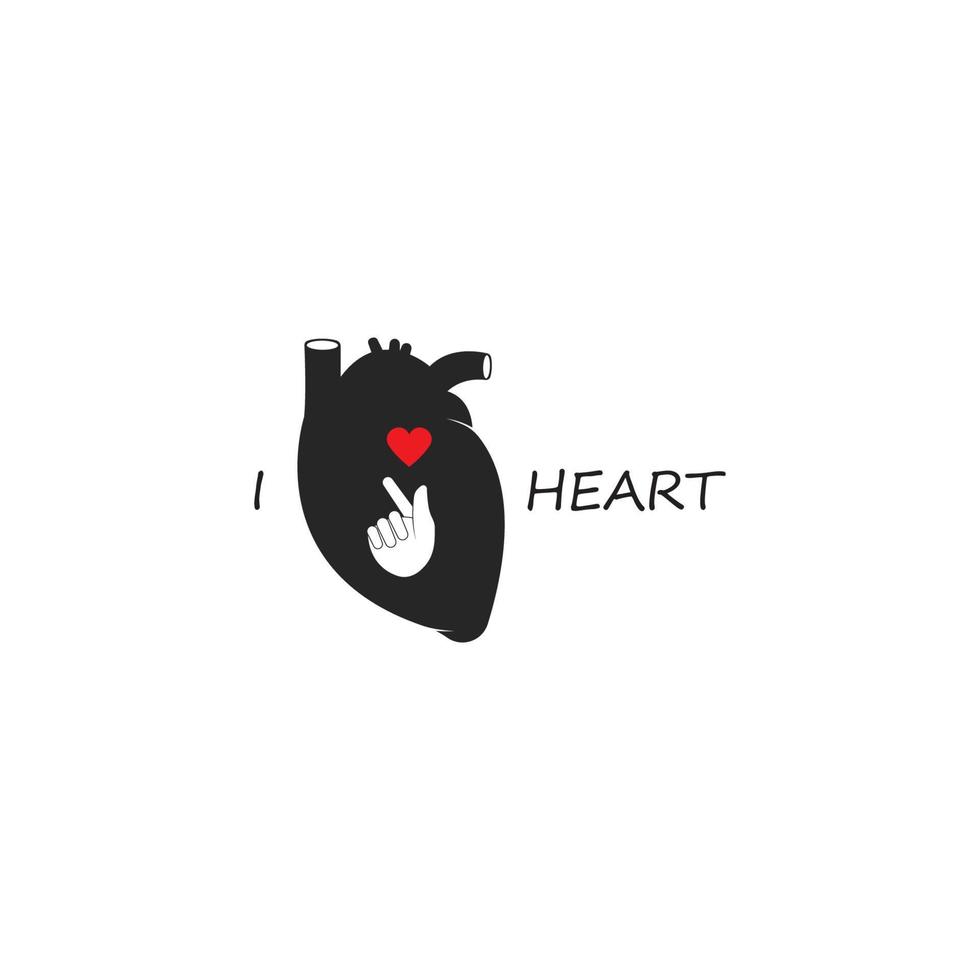 aimer le logo vectoriel du coeur humain