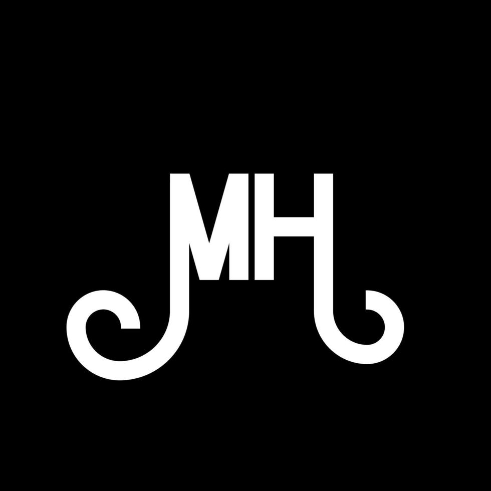 création de logo de lettre mh. lettres initiales icône du logo mh. lettre abstraite mh modèle de conception de logo minimal. vecteur de conception de lettre mh avec des couleurs noires. logo mh