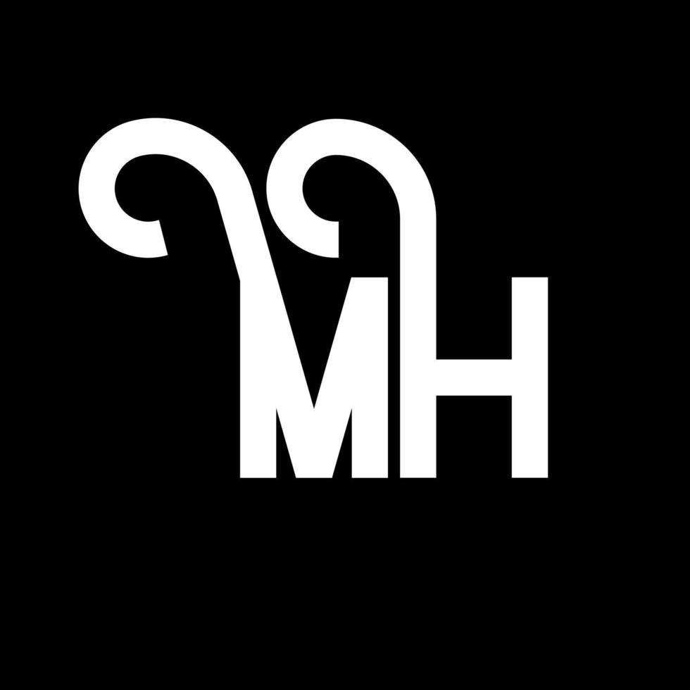 création de logo de lettre mh. lettres initiales icône du logo mh. lettre abstraite mh modèle de conception de logo minimal. vecteur de conception de lettre mh avec des couleurs noires. logo mh