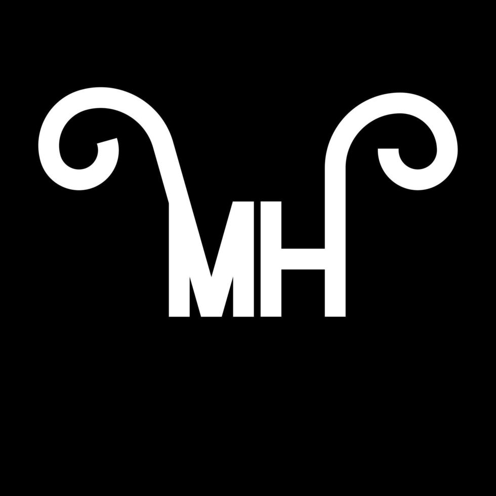 création de logo de lettre mh. lettres initiales icône du logo mh. lettre abstraite mh modèle de conception de logo minimal. vecteur de conception de lettre mh avec des couleurs noires. logo mh