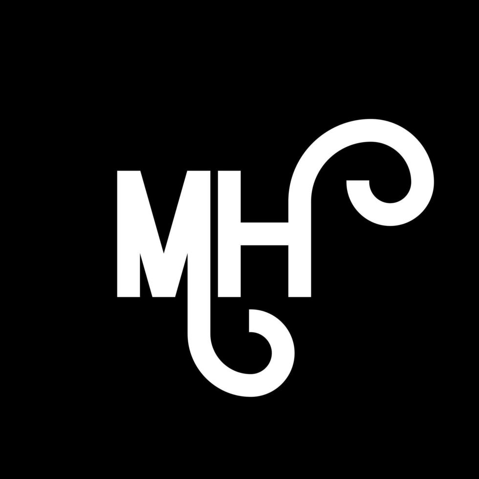 création de logo de lettre mh. lettres initiales icône du logo mh. lettre abstraite mh modèle de conception de logo minimal. vecteur de conception de lettre mh avec des couleurs noires. logo mh