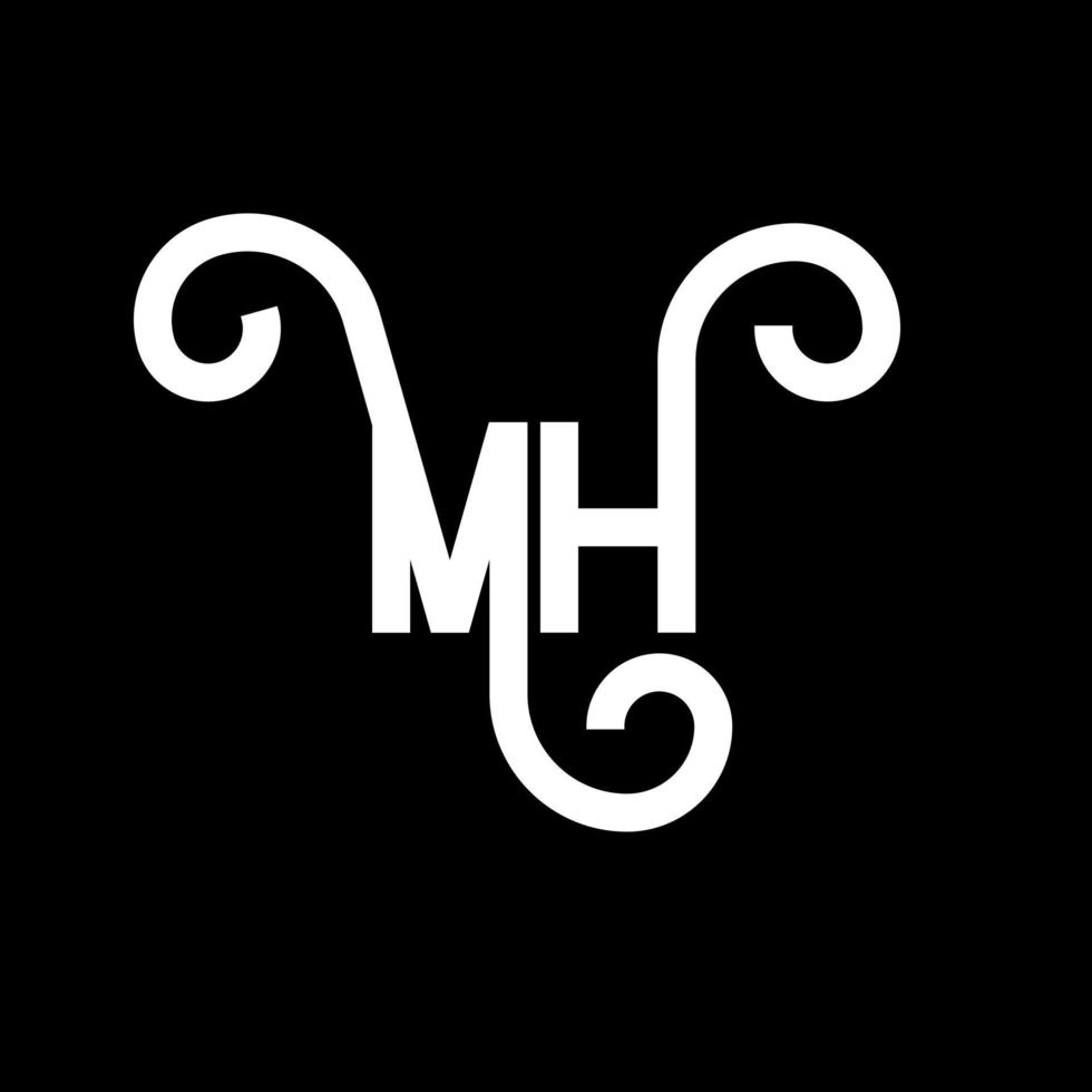 création de logo de lettre mh. lettres initiales icône du logo mh. lettre abstraite mh modèle de conception de logo minimal. vecteur de conception de lettre mh avec des couleurs noires. logo mh