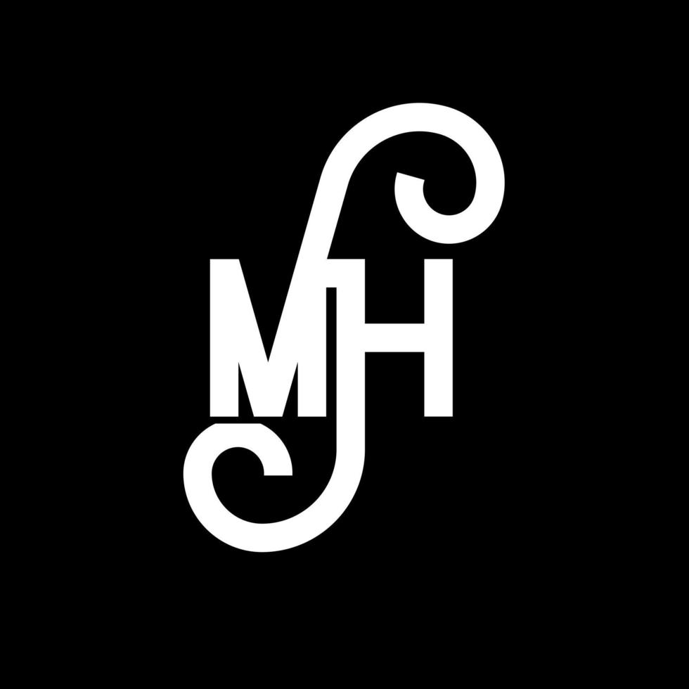 création de logo de lettre mh. lettres initiales icône du logo mh. lettre abstraite mh modèle de conception de logo minimal. vecteur de conception de lettre mh avec des couleurs noires. logo mh