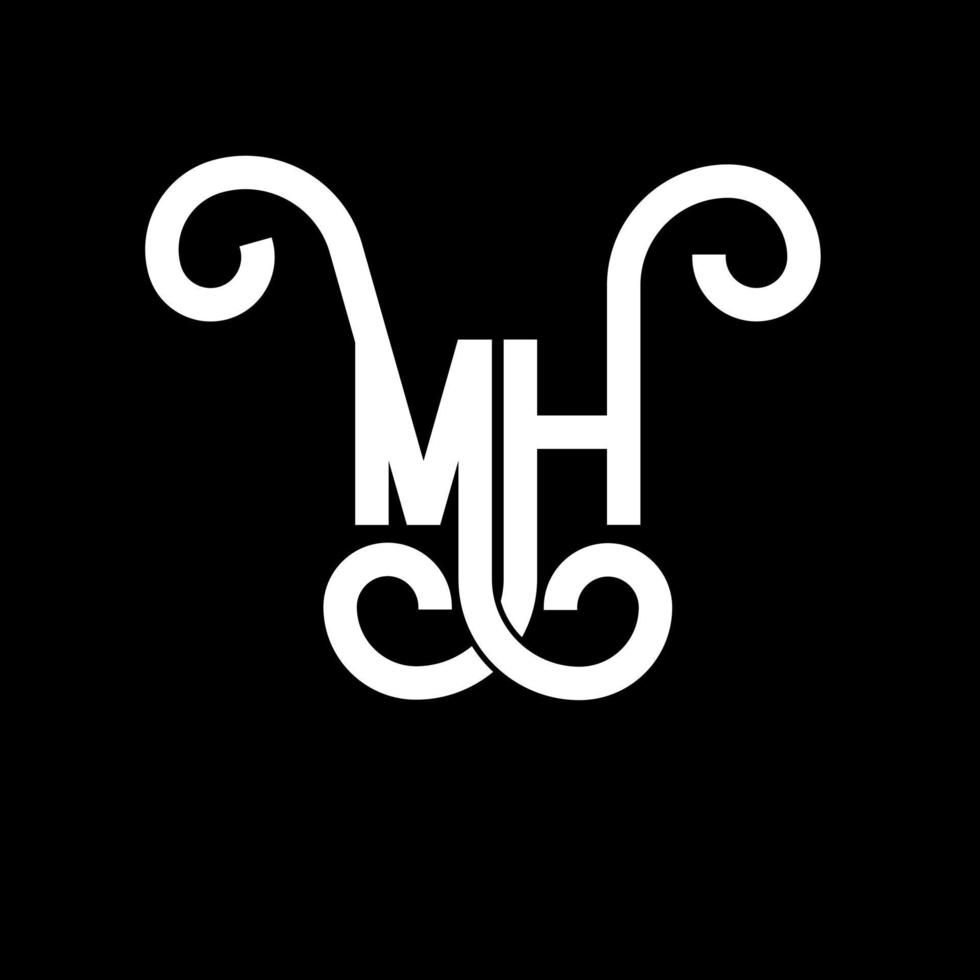 création de logo de lettre mh. lettres initiales icône du logo mh. lettre abstraite mh modèle de conception de logo minimal. vecteur de conception de lettre mh avec des couleurs noires. logo mh