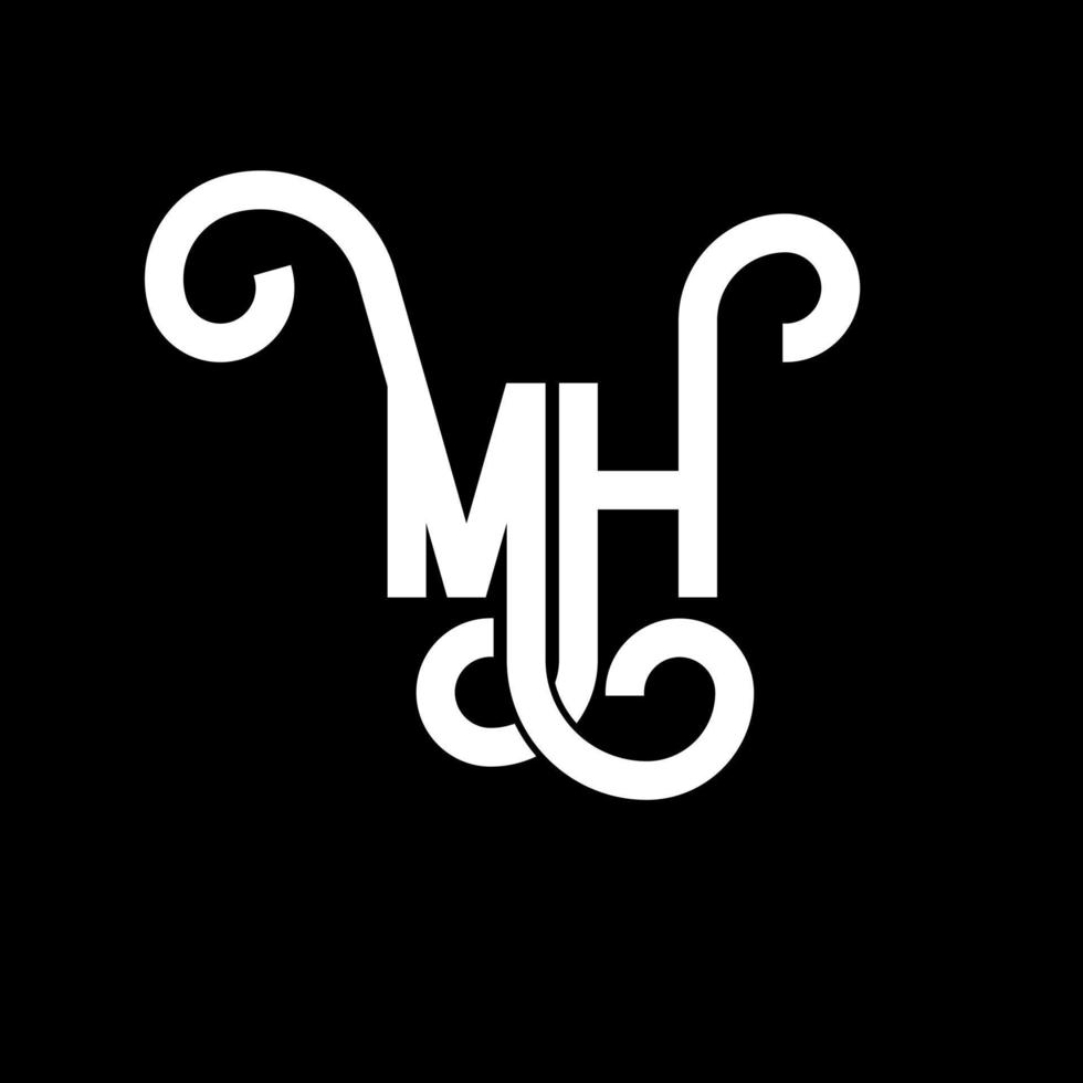 création de logo de lettre mh. lettres initiales icône du logo mh. lettre abstraite mh modèle de conception de logo minimal. vecteur de conception de lettre mh avec des couleurs noires. logo mh