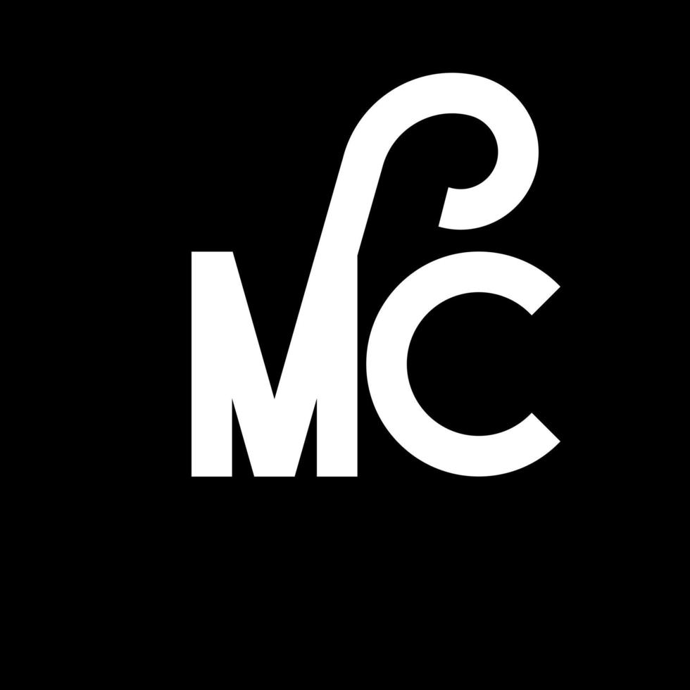 création de logo de lettre mc. icône du logo mc lettres initiales. lettre abstraite mc modèle de conception de logo minimal. vecteur de conception de lettre mc avec des couleurs noires. logo mc