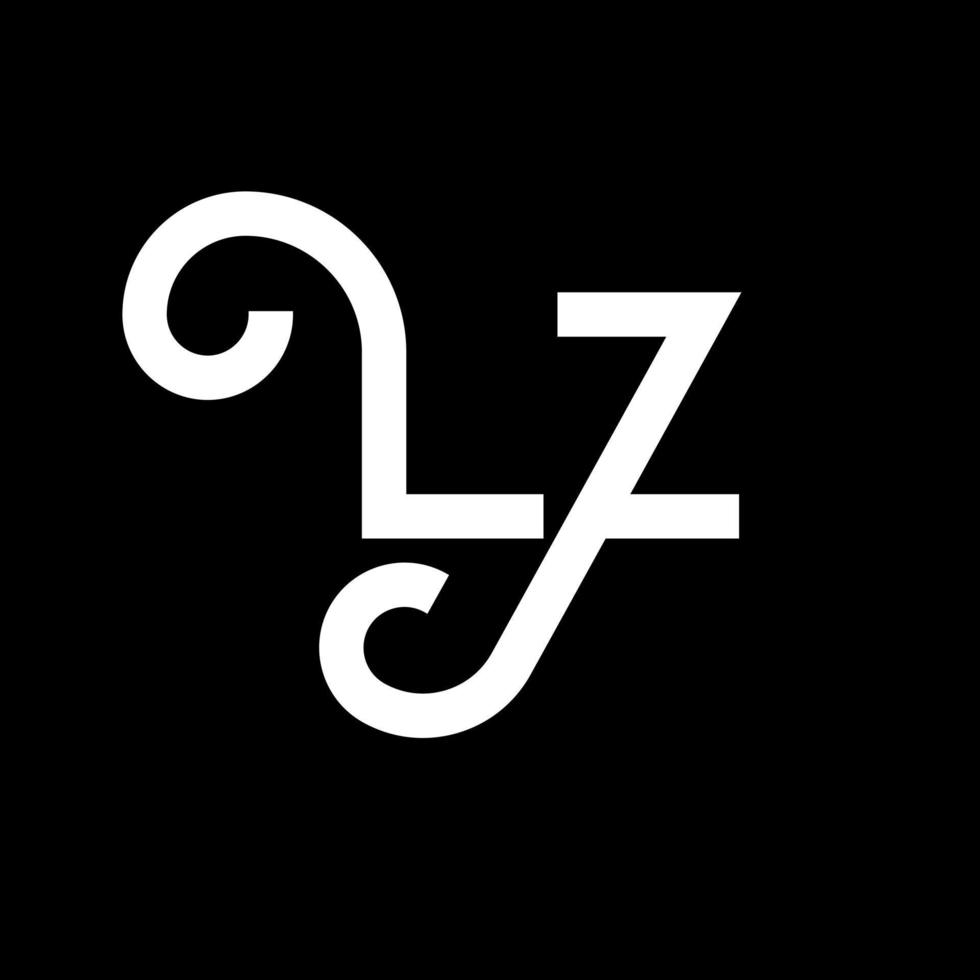 création de logo de lettre lz. lettres initiales icône du logo lz. lettre abstraite lz modèle de conception de logo minimal. vecteur de conception de lettre lz avec des couleurs noires. logo lz