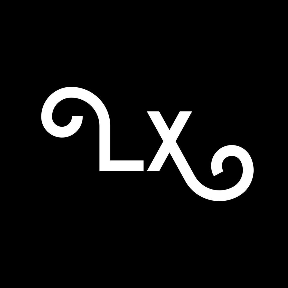 création de logo de lettre lx. lettres initiales lx icône du logo. lettre abstraite lx modèle de conception de logo minimal. vecteur de conception de lettre lx avec des couleurs noires. logo lx