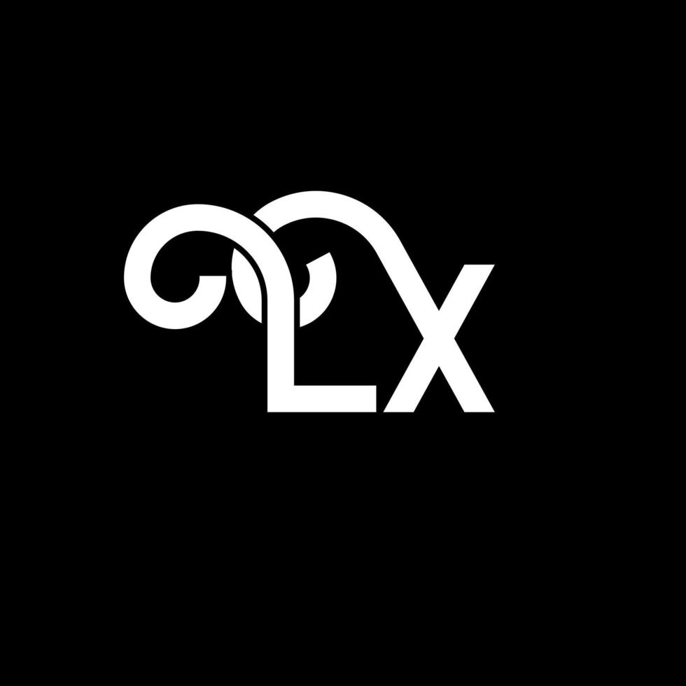 création de logo de lettre lx. lettres initiales lx icône du logo. lettre abstraite lx modèle de conception de logo minimal. vecteur de conception de lettre lx avec des couleurs noires. logo lx