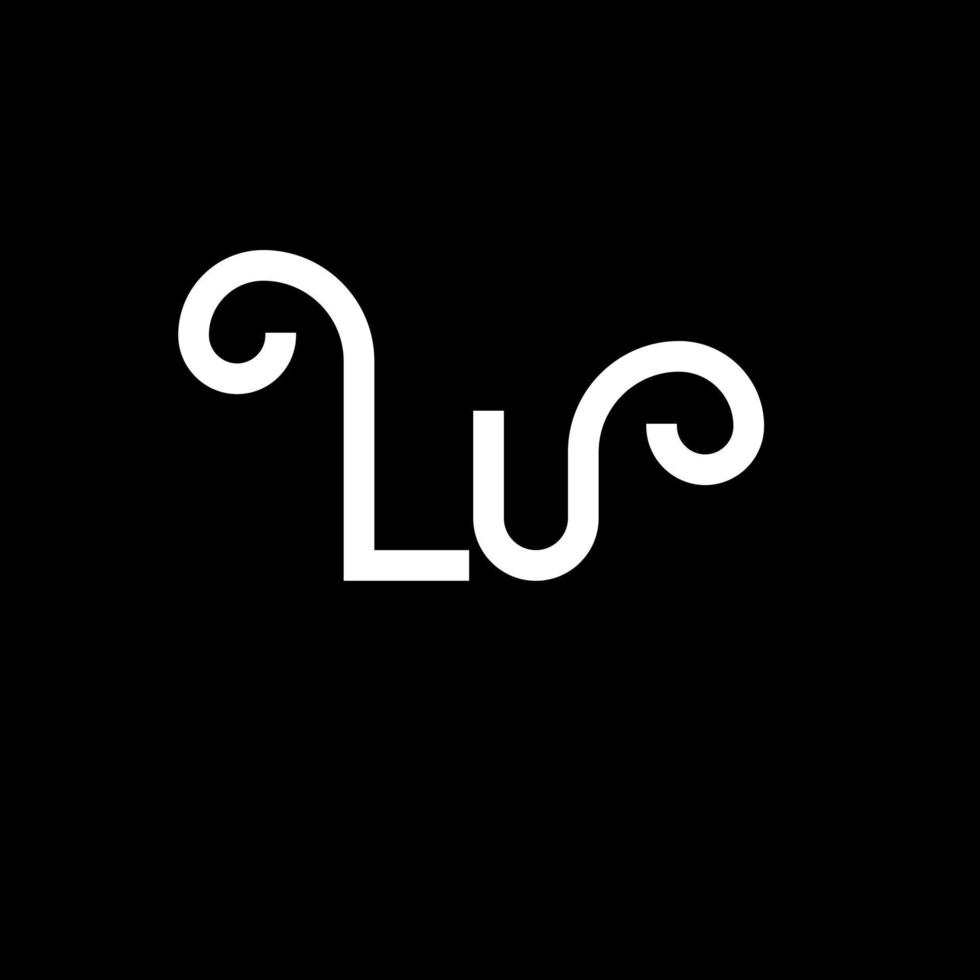 création de logo de lettre lu. lettres initiales lu icône du logo. lettre abstraite lu modèle de conception de logo minimal. vecteur de conception de lettre lu avec des couleurs noires. logo lu