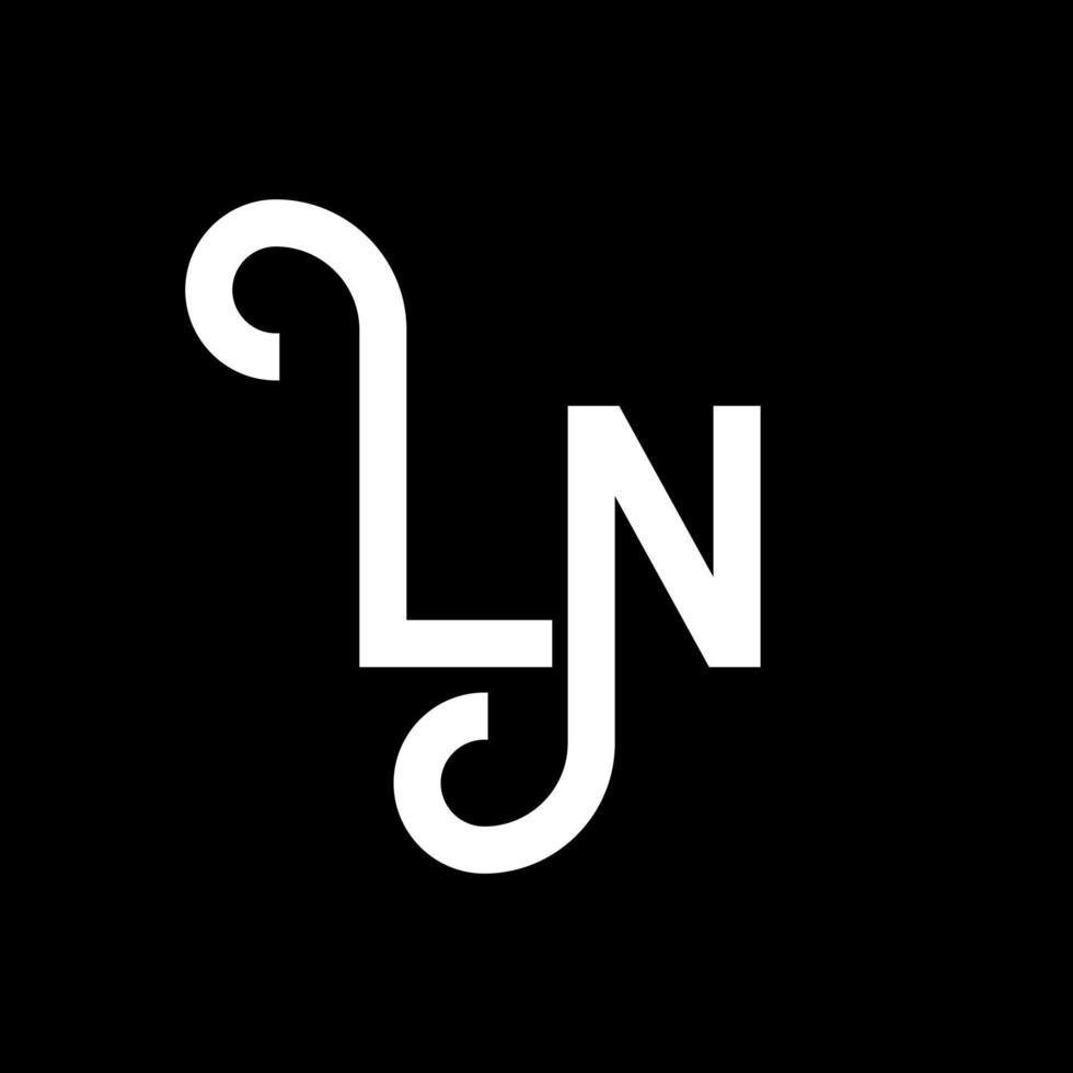 Création de logo de lettre ln. lettres initiales ln icône du logo. lettre abstraite ln modèle de conception de logo minimal. ln vecteur de conception de lettre avec des couleurs noires. dans le logo