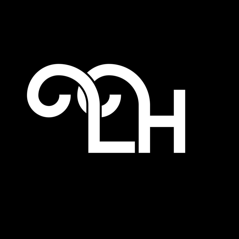 création de logo de lettre lh. lettres initiales lh logo icône. lettre abstraite lh modèle de conception de logo minimal. vecteur de conception de lettre lh avec des couleurs noires. logo gauche