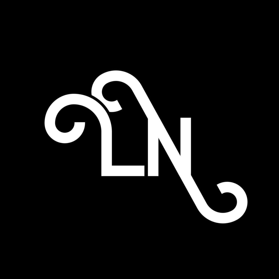 Création de logo de lettre ln. lettres initiales ln icône du logo. lettre abstraite ln modèle de conception de logo minimal. ln vecteur de conception de lettre avec des couleurs noires. dans le logo