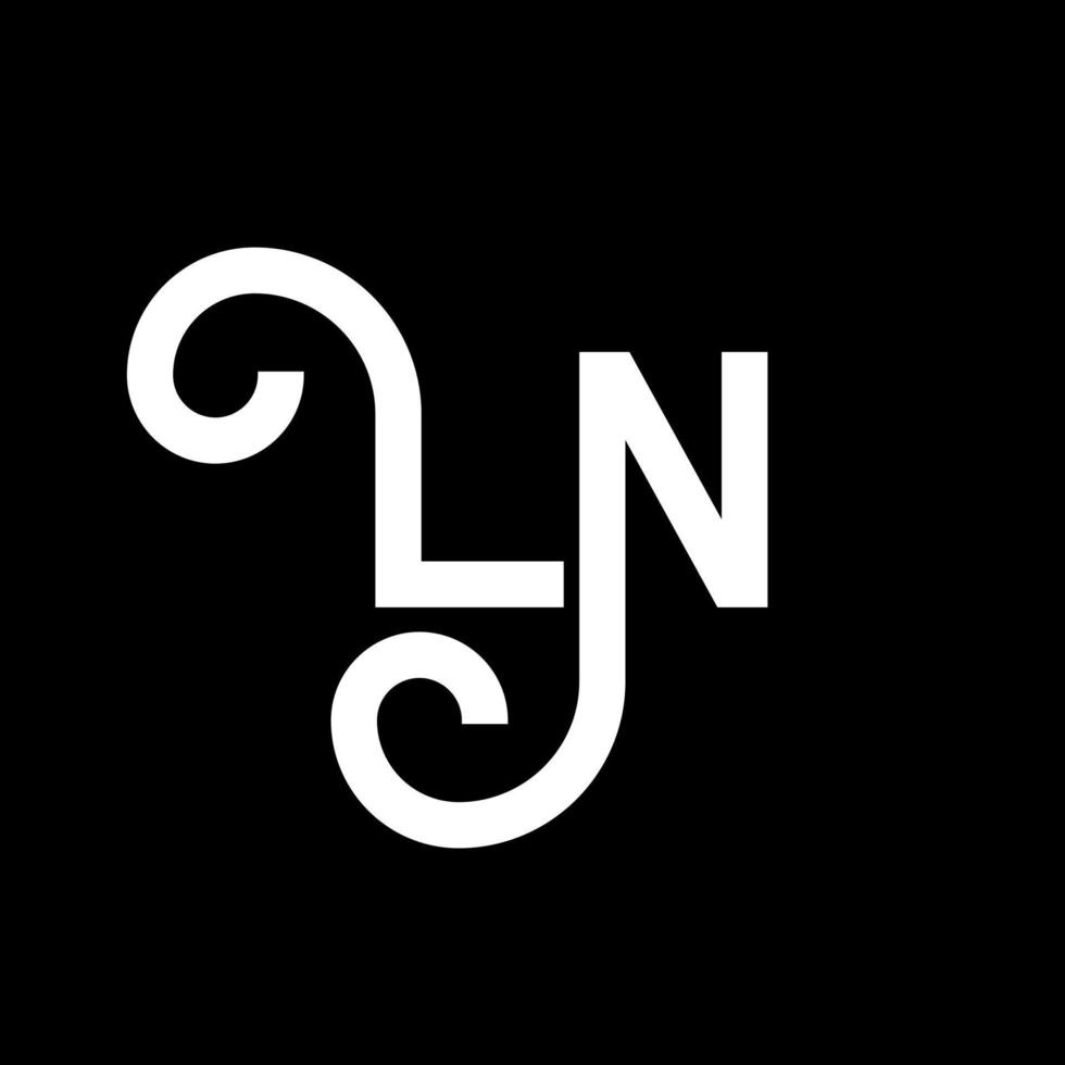 Création de logo de lettre ln. lettres initiales ln icône du logo. lettre abstraite ln modèle de conception de logo minimal. ln vecteur de conception de lettre avec des couleurs noires. dans le logo