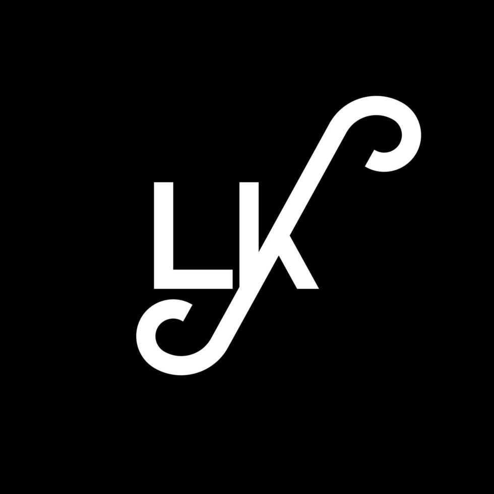 création de logo de lettre lk. lettres initiales icône du logo lk. lettre abstraite lk modèle de conception de logo minimal. vecteur de conception de lettre lk avec des couleurs noires. logo lc