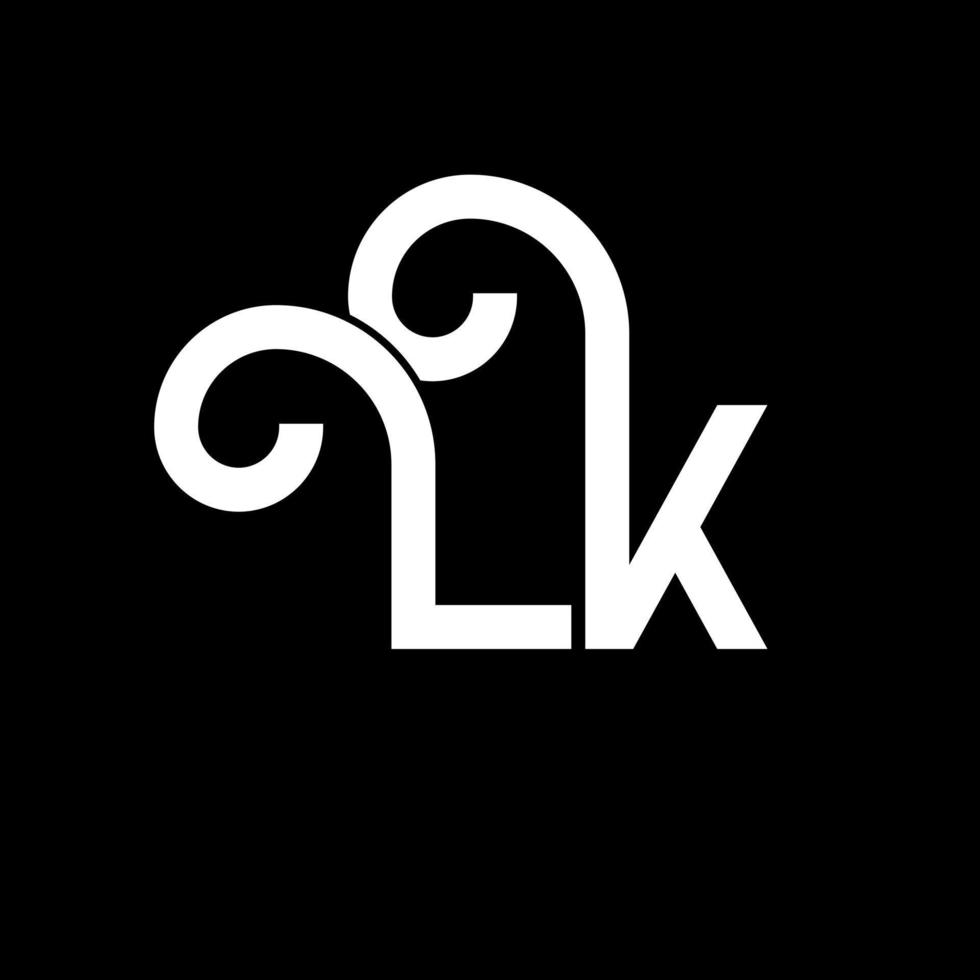 création de logo de lettre lk. lettres initiales icône du logo lk. lettre abstraite lk modèle de conception de logo minimal. vecteur de conception de lettre lk avec des couleurs noires. logo lc