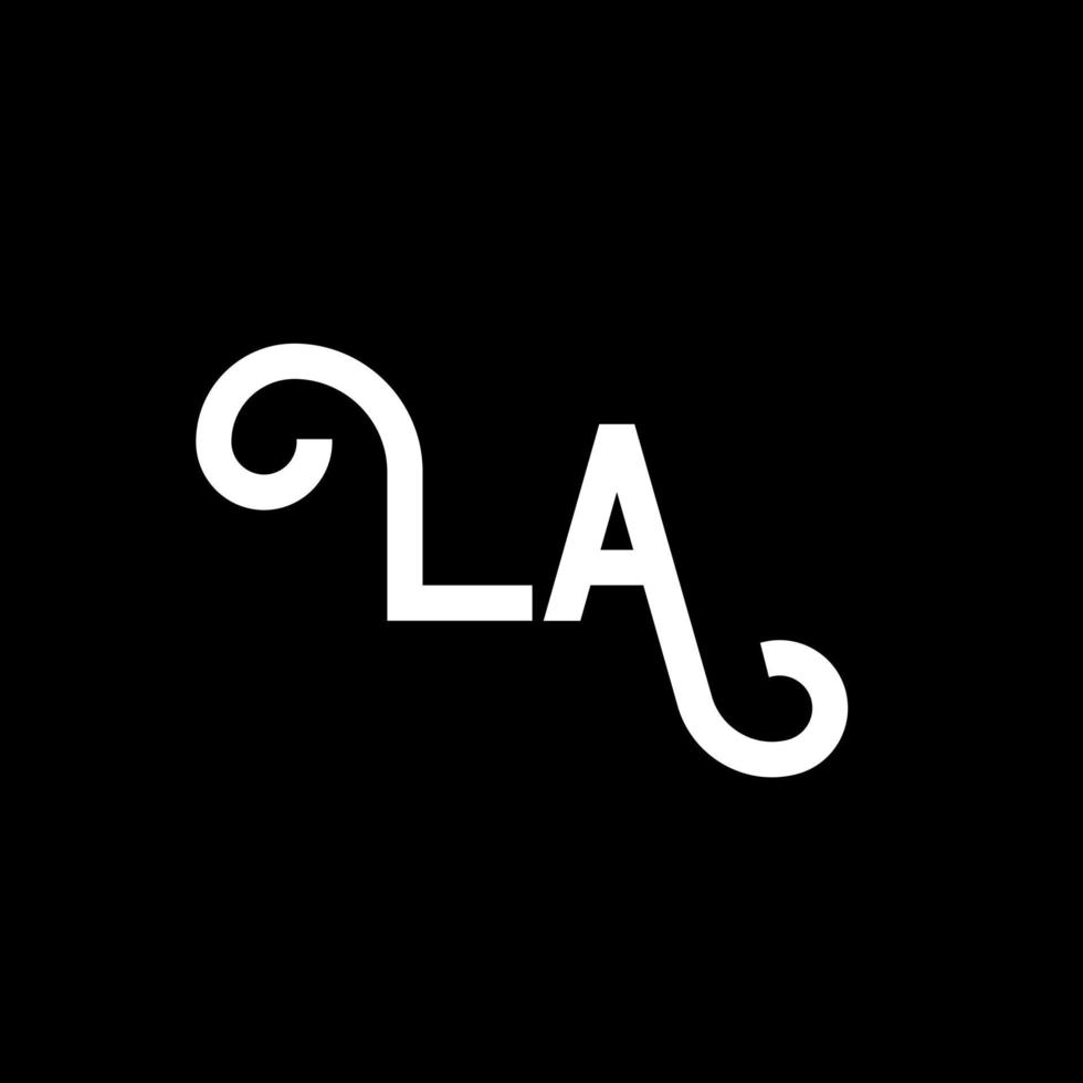 création de logo de lettre la. lettres initiales l'icône du logo. lettre abstraite la modèle de conception de logo minimal. vecteur de conception de lettre la avec des couleurs noires. le logo