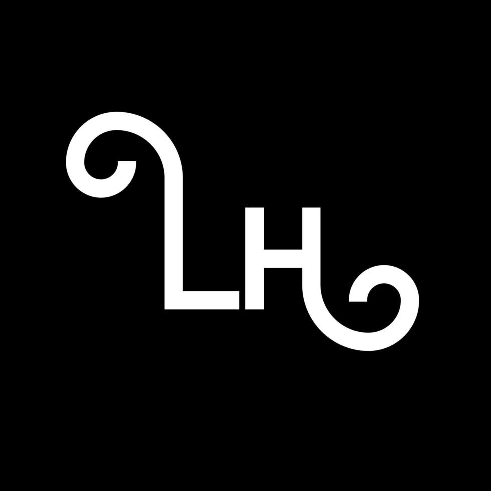 création de logo de lettre lh. lettres initiales lh logo icône. lettre abstraite lh modèle de conception de logo minimal. vecteur de conception de lettre lh avec des couleurs noires. logo gauche