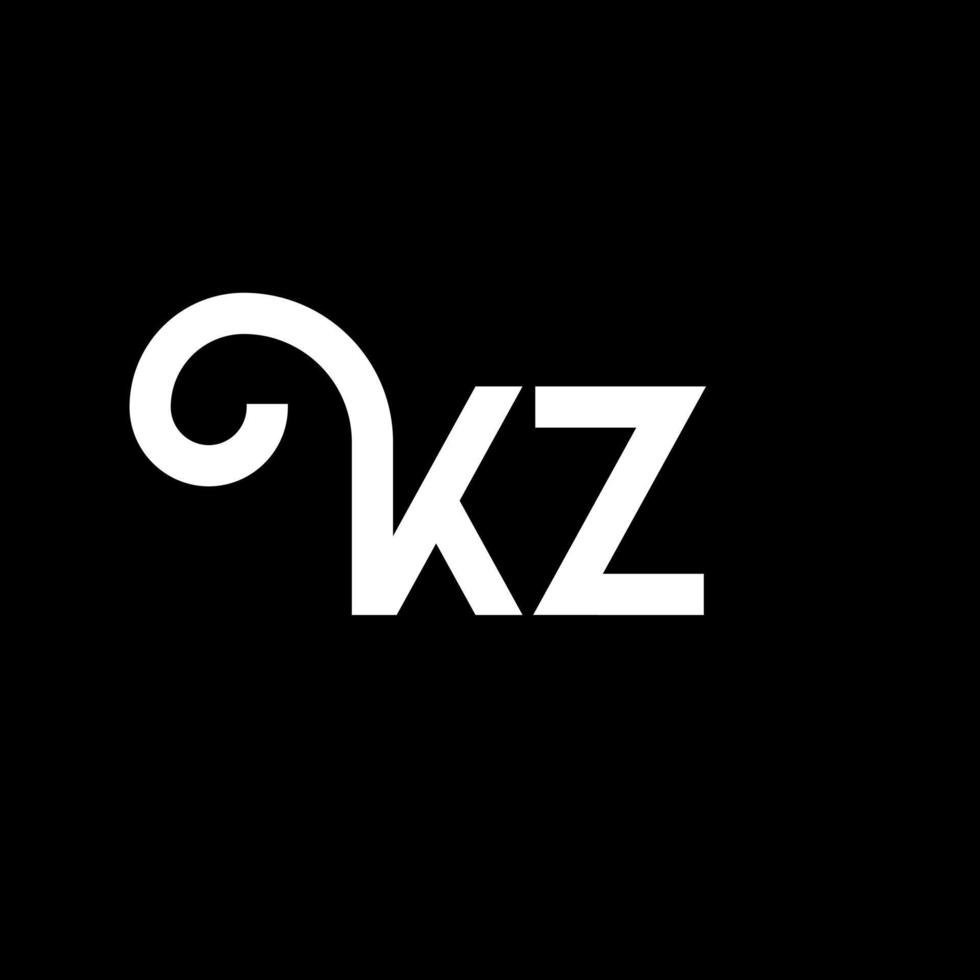 création de logo de lettre kz. lettres initiales icône du logo kz. lettre abstraite kz modèle de conception de logo minimal. vecteur de conception de lettre kz avec des couleurs noires. logo kz