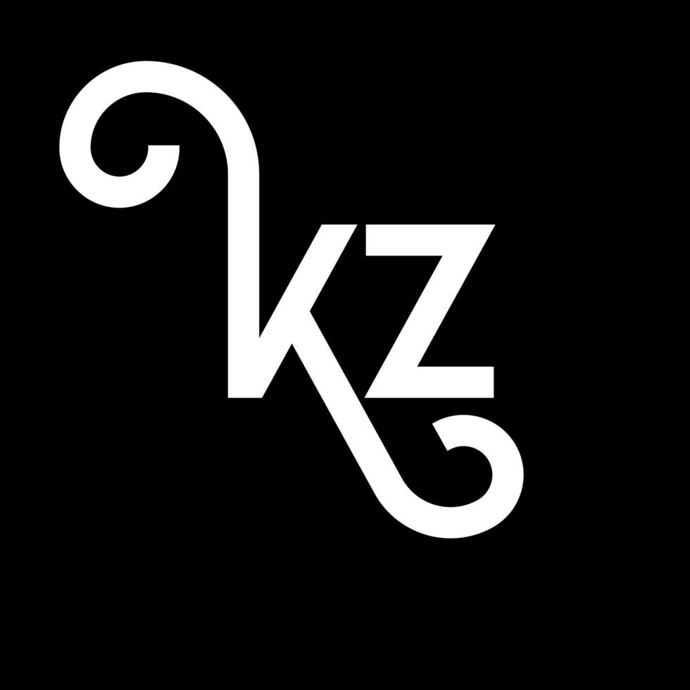 création de logo de lettre kz. lettres initiales icône du logo kz. lettre abstraite kz modèle de conception de logo minimal. vecteur de conception de lettre kz avec des couleurs noires. logo kz