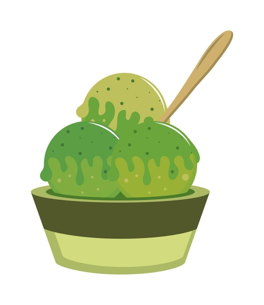 glace matcha vecteur