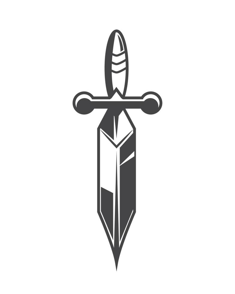 icône de poignard de tatouage vecteur
