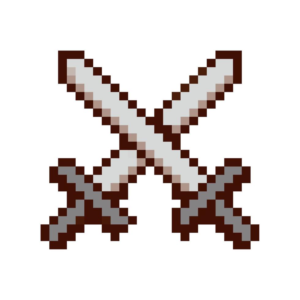 pixel d'épées croisées vecteur