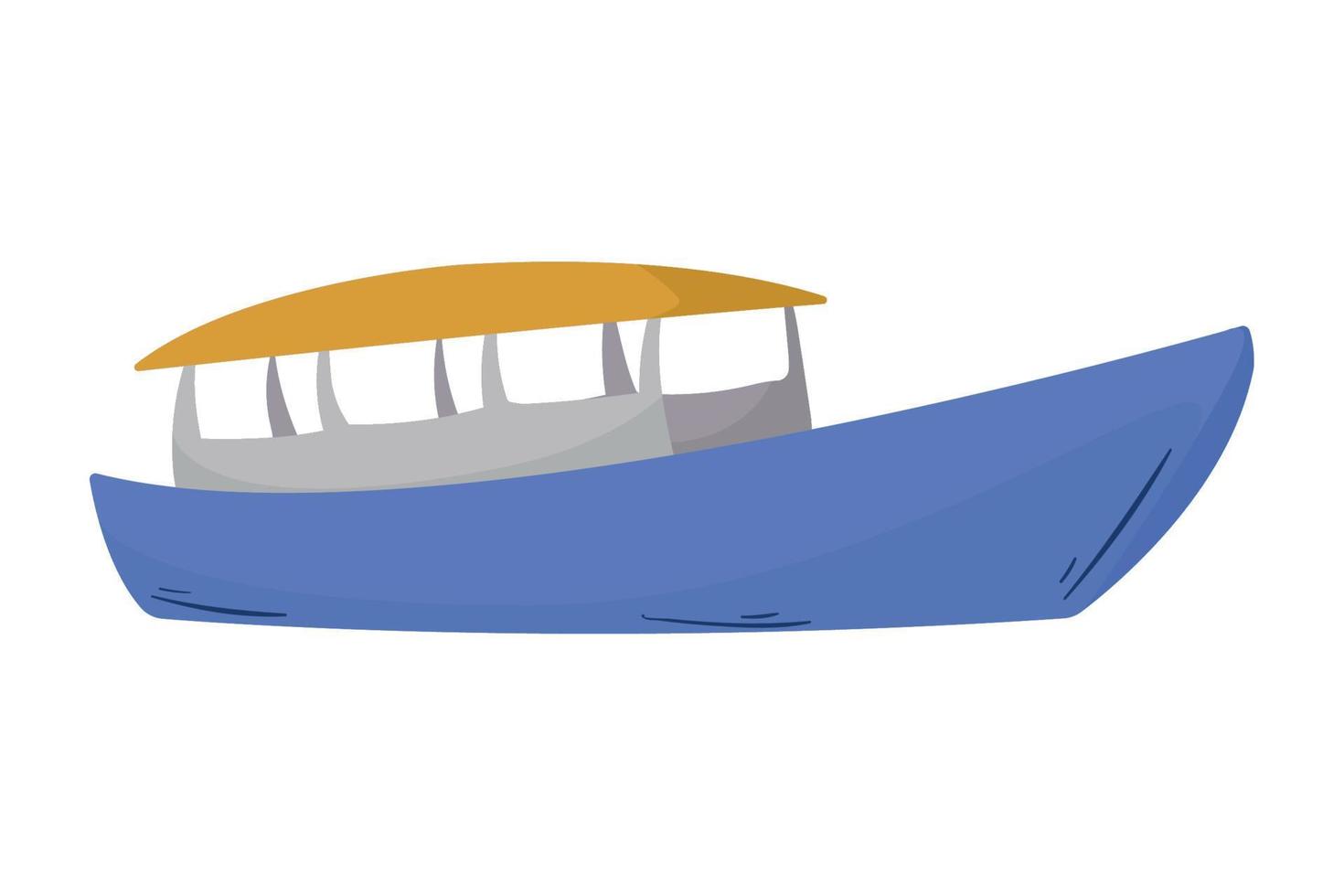 yacht bleu avec toit vecteur