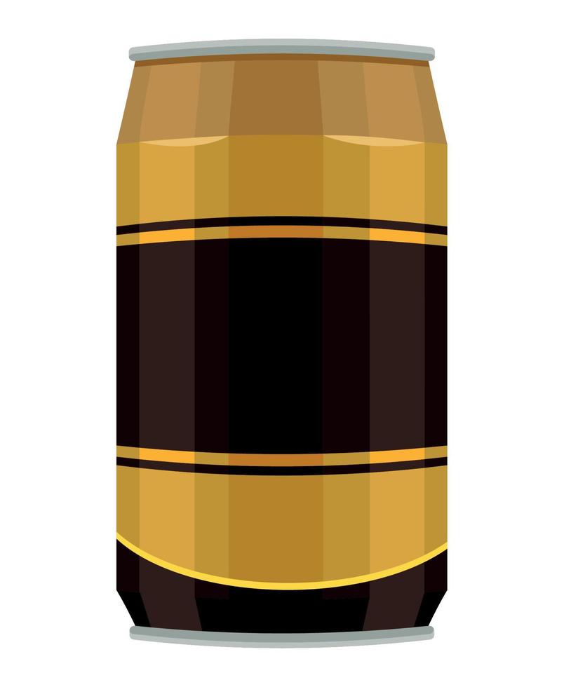 canette de bière dorée vecteur