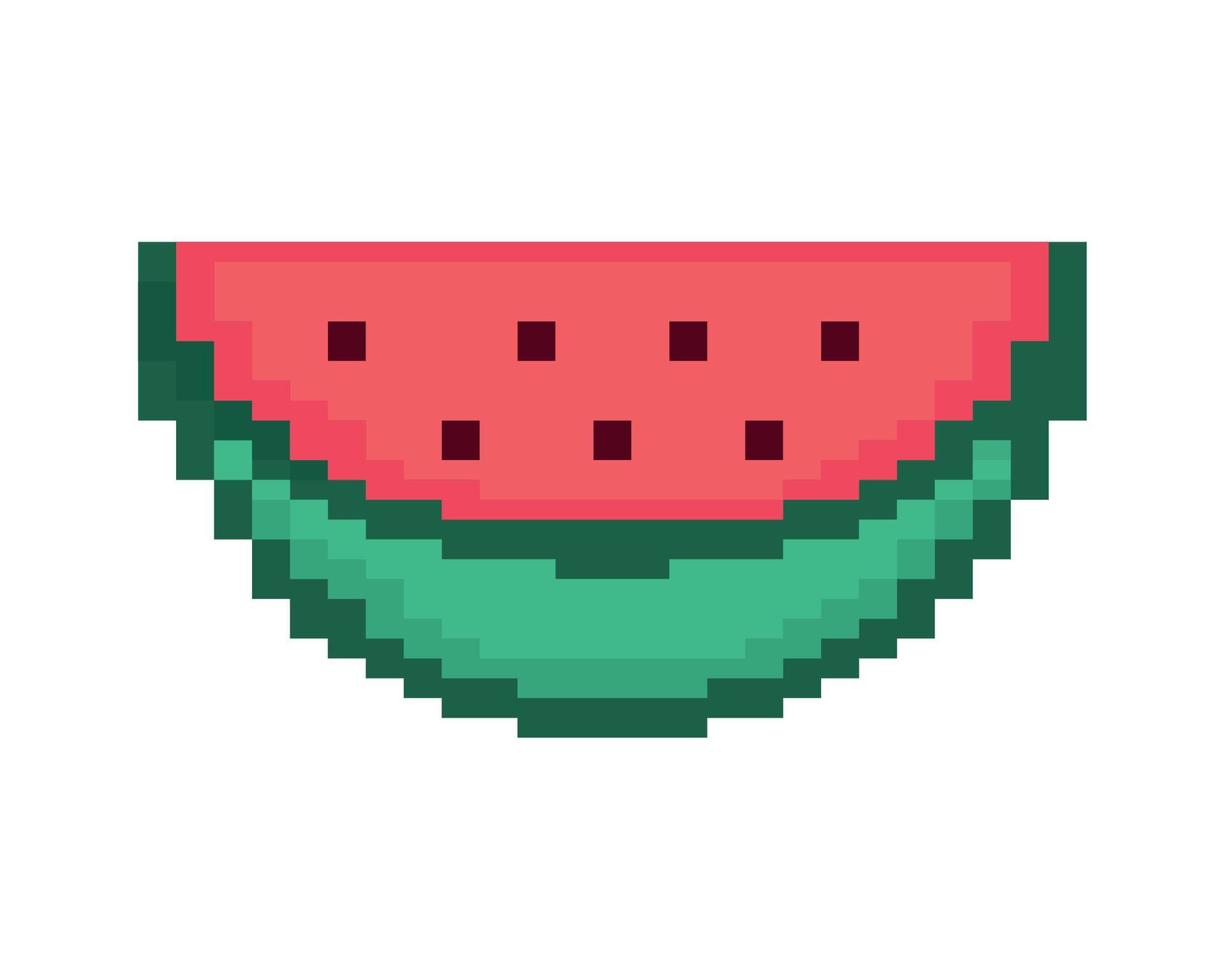 pixel de fruits pastèque vecteur
