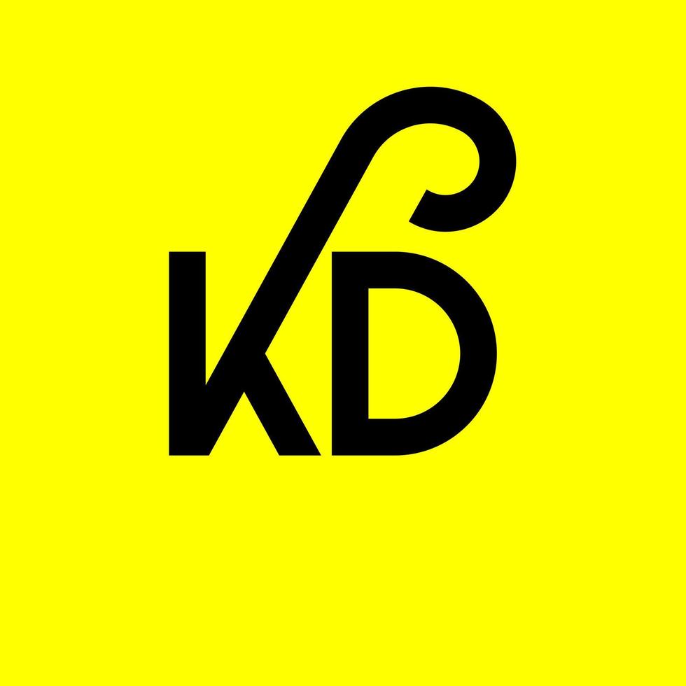 création de logo de lettre kd sur fond noir. concept de logo de lettre initiales créatives kd. conception de lettre kd. conception de lettre kd blanche sur fond noir. kd, logo kd vecteur